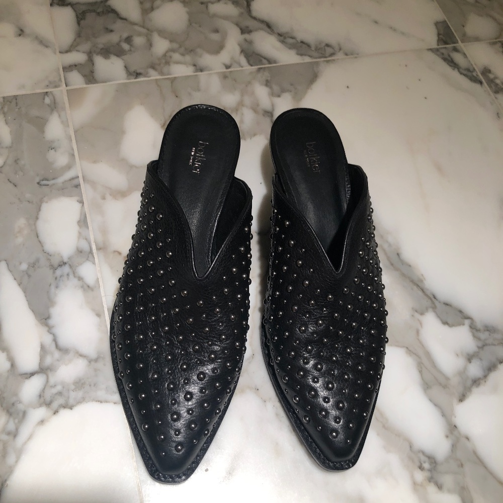 Botkier black, studded mules (never been worn)
